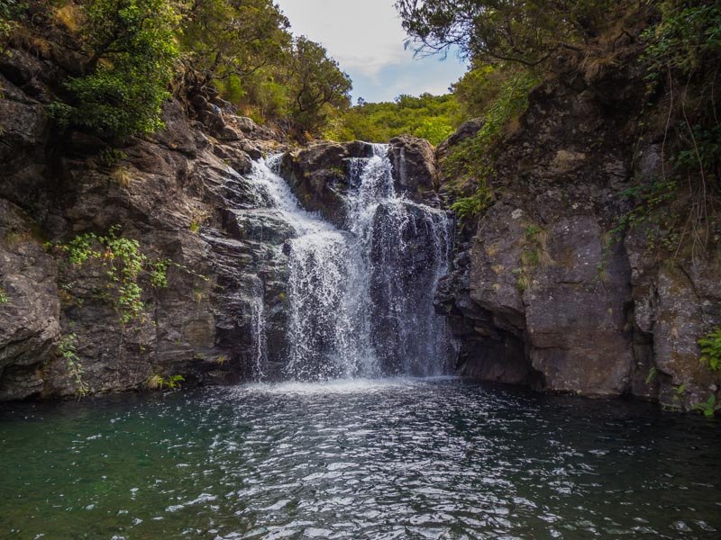 levada do alecrim waterfall ribeira grande