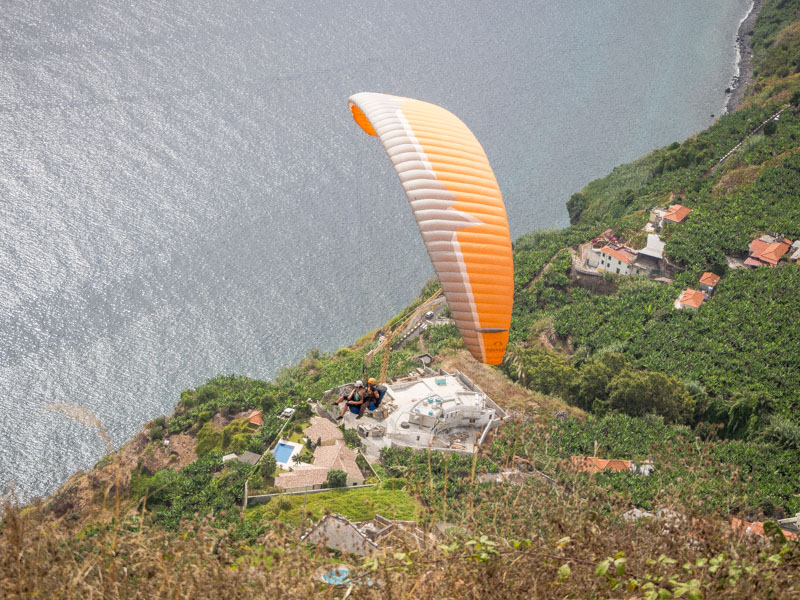 paragliding tandem jump at arco da calheta